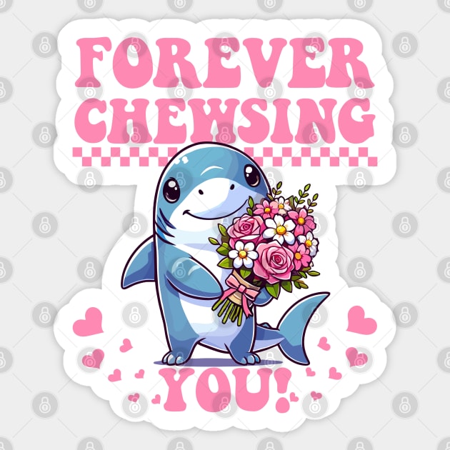 Valentine's Shark Sticker by JessArty